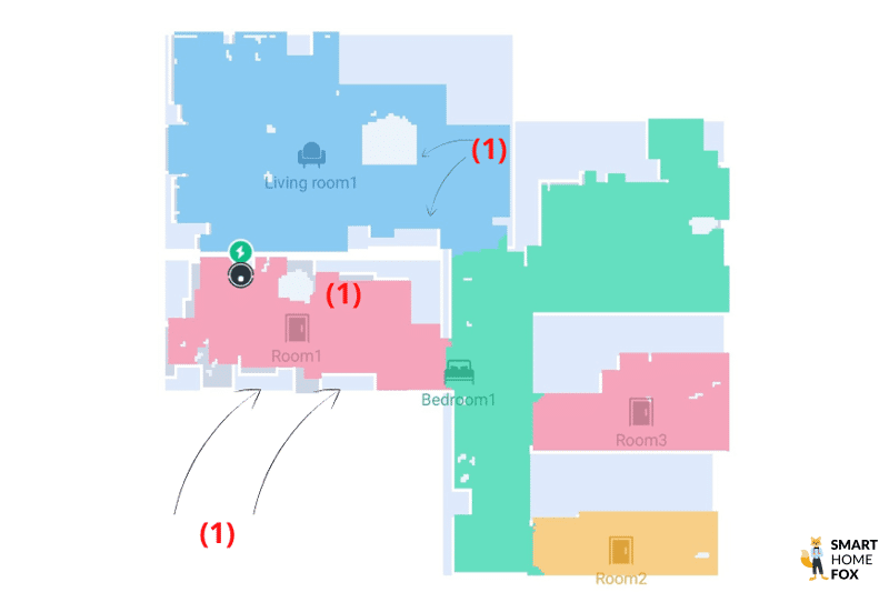 Die Wohnungskarte ist in der Ecovacs Deebot T10 App zu sehen